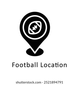 Football Location vector Solid  icon style illustration. Symbol on White background EPS 10 File