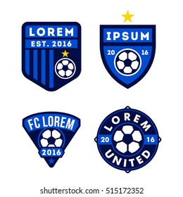 Football logo badge isolated in white background. Sports team