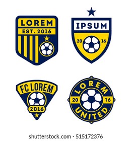 Fußball-Logo-Button einzeln auf weißem Hintergrund. Sportteam