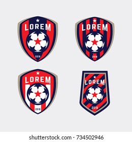 Football logo badge isolated in white background. vector