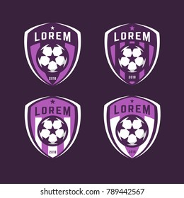Football logo badge isolated in white background. vector