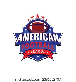 football logo with ball element, football, elegant football logo. Elegant Modern American Rugby Badge logo designs, Football Emblem logo template vector illustration. abstract, alphabet, art, black.