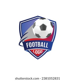 football logo with ball element, football, elegant football logo. Elegant Modern American Rugby Badge logo designs, Football Emblem logo template vector illustration