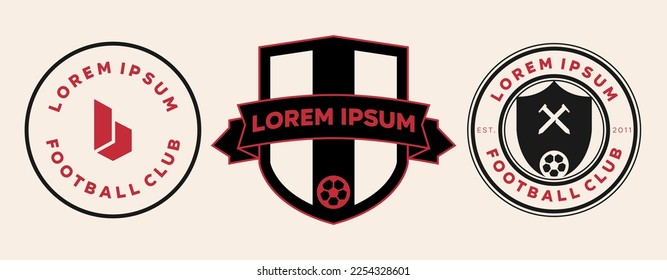 football logo with ball element, soccer, elegant soccer logo. Elegant Modern Soccer Football Badge logo designs, Soccer Emblem logo template vector illustration.