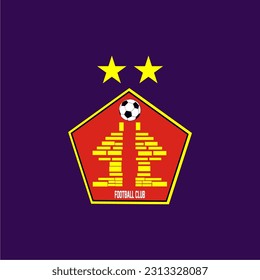 	
football logo with ball element, soccer logo