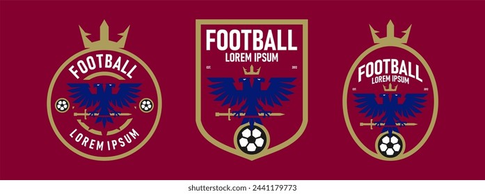 football logo with ball element, soccer, elegant soccer logo. Elegant Modern Soccer Football Badge logo designs, Soccer Emblem logo template vector illustration