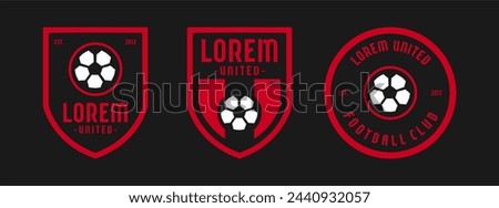 football logo with ball element, soccer, elegant soccer logo. Elegant Modern Soccer Football Badge logo designs, Soccer Emblem logo template vector illustration