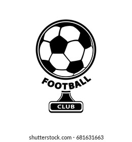 Football logo, ball icon, isolated on white background. Vector illustration