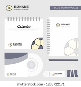 Football  Logo, Calendar Template, CD Cover, Diary and USB Brand Stationary Package Design Vector Template