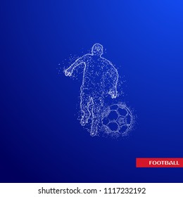 Football logo with creative design with blue background vector