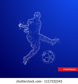 Football logo with crerative design and blue background vector