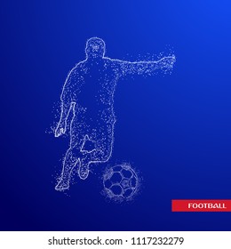 Football logo with crerative design and blue background vector