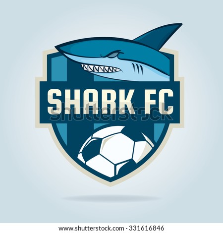 Football Logo Design Blue Shark Soccer Stock Vector (royalty Free 