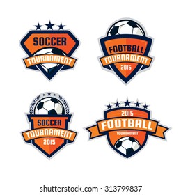 Football logo design , soccer  shield , vector illustration