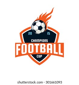 Football logo design, soccer team, vector illustration