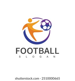 Design de logotipo de futebol. Ilustração de Vetor Esportivo.