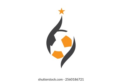 Football Logo Design Sport Vector Illustration star icon