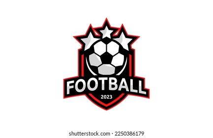 Football logo design. Sports symbol for tournament or championship league. Soccer vector icon