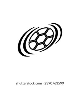 Football logo. Kicked ball logo, perfect for games, soccer, fotsal, futsal, etc.