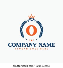 Football Logo On Letter O Template. Sports Icon On O Letter, Initial Football, Sports Sign Concept