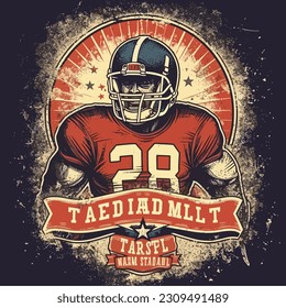 Football logo set, Athletic T-shirt fashion design, Sport Typography, Vintage Print for sportswear apparel vector illustration for t-shirt