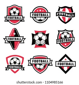 Football Logo Set Vector Badges Stock Vector (Royalty Free) 1104985166 ...