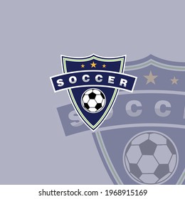  Football logo with shield background vector design