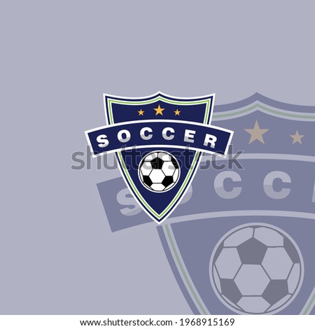  Football logo with shield background vector design