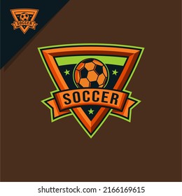 football logo with shield. emblem illustration