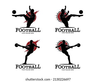 Football logo silhouette collection set