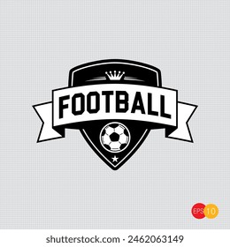 Football logo. Soccer club or team emblem, badge, icon design with a ball. 