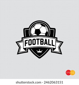 Football logo. Soccer club or team emblem, badge, icon design with a ball. 