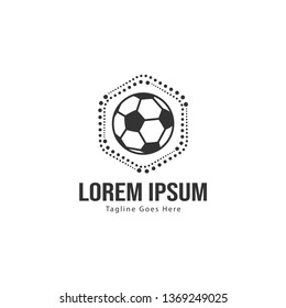 Football logo template design. Football logo with modern frame isolated on white background
