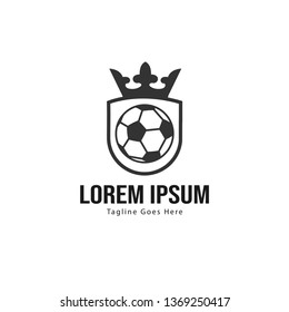 Football logo template design. Football logo with modern frame isolated on white background
