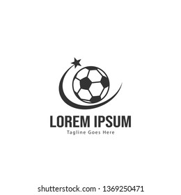 Football logo template design. Football logo with modern frame isolated on white background