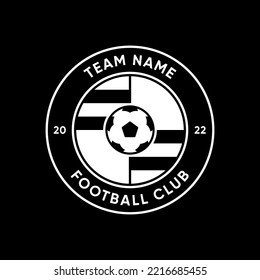 Football Logo Template, Modern Soccer Logo, Isolated on Black Background, Vector Design