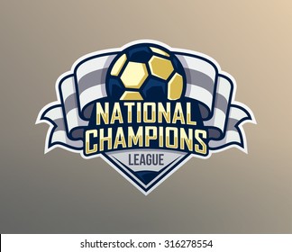 Football Logo Template. Vector Illustration isolated on yellow Background. Soccer. Football team images