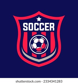 Vector aislado de la plantilla del logotipo de fútbol. Diseño vectorial de la plantilla de logotipo de fútbol
