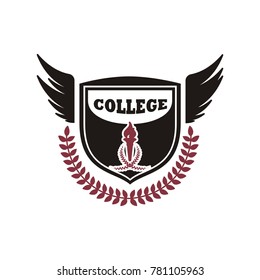 Football logo template vector university sport logo illustration