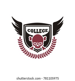 Football logo template vector university sport logo illustration