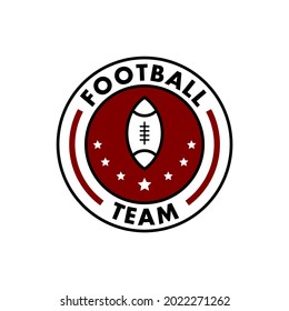 Football logo with winning ball and ribbon elements. sports logo, line and country logo.