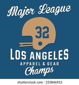 Football Los Angeles typography, t-shirt graphics, vectors
