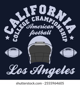 Football Los Angeles typography, t-shirt graphics, sport, vector illustration