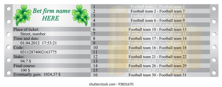 Football lottery ticket