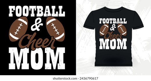 Football Lover Funny Nephew Retro Vintage Mom and Aunt T-shirt Design