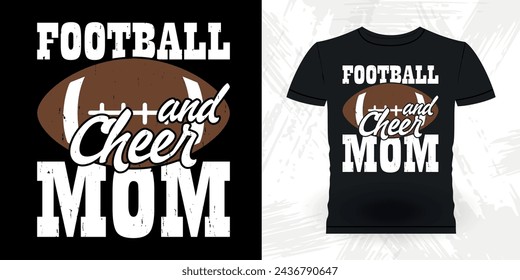 Football Lover Funny Nephew Retro Vintage Mom and Aunt T-shirt Design