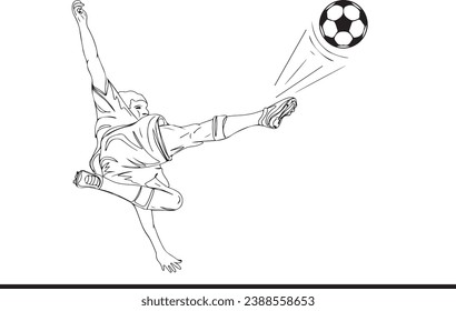 Football Magic: Cartoon Captain Kicking Ball to Score Goal, Goal-Getter: Striker Shooting Ball Cartoon Vector