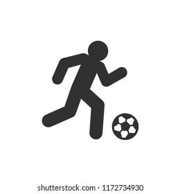 football. man with the ball. monochrome icon