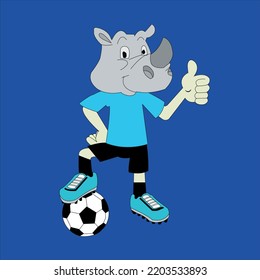 Football Mascot In Rhino Costume