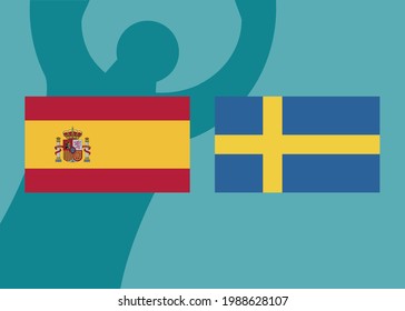 Football match between the national teams of Spain and Sweden